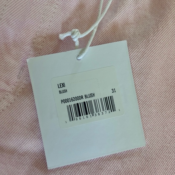 Pistola NWT Lexi mid rise bowed straight blush pink jeans size 31 - Picture 10 of 11